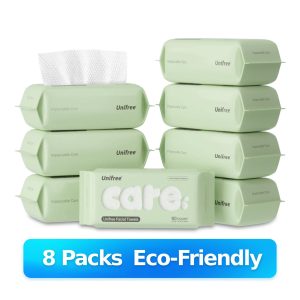Unifree Disposable Face Towels, Ultra Soft Facial Towel for Skincare & Face Cleansing, Wet & Dry Use, Biodegradable, Gentle for Sensitive Skin, Multi Pack, tiktokshopsummersale