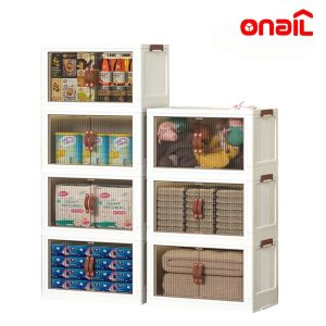 ONAIL Foldable Storage Bins 128QT with Lid Magnetic Doors & 360 Wheels Storage Boxes for Living Room Office Kitchen Dorm