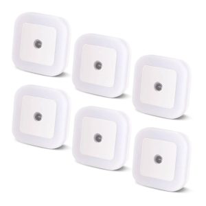 LED Night Lights Plug into Wall 6-Pack, Plug in Night Light, Dusk to Dawn Nightlight Led Night Lights for Bedroom, Bathroom, Hallway Warm White